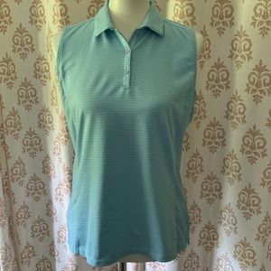 Lady Hagen sleeveless striped Golf polo Top M